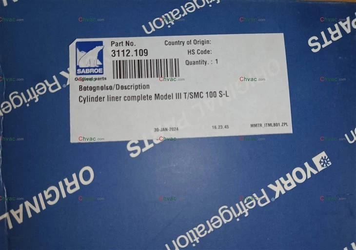یارک پارٹ 3112.109 سلنڈر لائنر نیو 2025 CHVAC